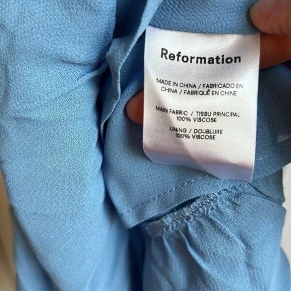 Reformation Nikita Midi Dress in Azure Blue Size 0 - Picture 10 of 11